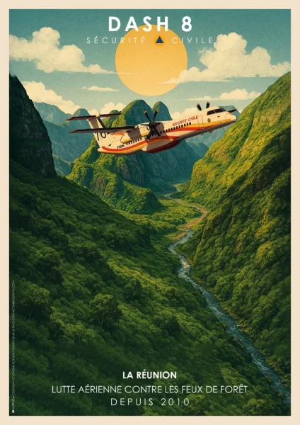 Affiches Sécurité civile 35_Dash8 La Réunion