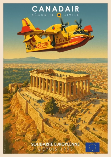 Affiches Sécurité civile 37_Canadair Athenes